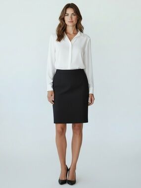 ARMANI COLLEZIONI Classic Black Silk Mini Skirt 8